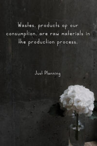 quote saying: waste, products of our consumption, are raw materials in the production process