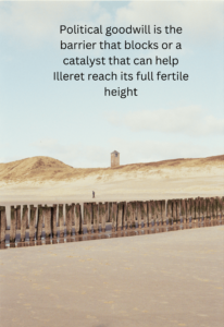 image with quote: political goodwill is the barrier that blocks or a catalyst that can help Illeret reach its full fertile height